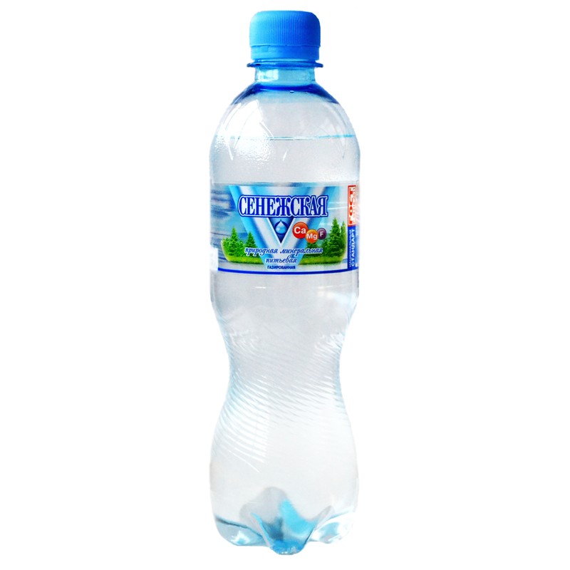 Вода минеральная Сенежская с газом (пластик) 0,5 л.