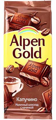 Шоколад капучино молочный Альпен Гольд 100г. Крафт 