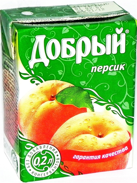 Сок Добрый персик с яблоком 0.2 мл.